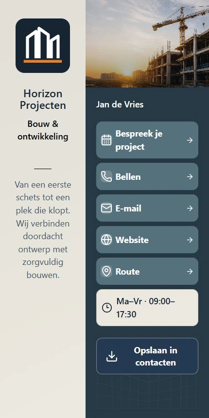 Architectuur en bouw-template met Horizon Projecten